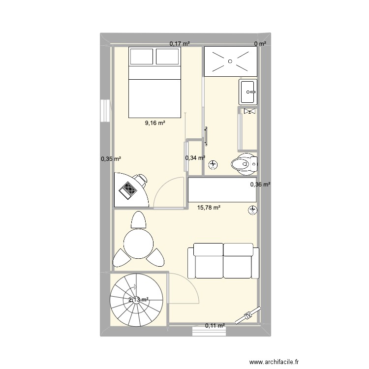 20 QUAI VINAS. Plan de 9 pièces et 28 m2