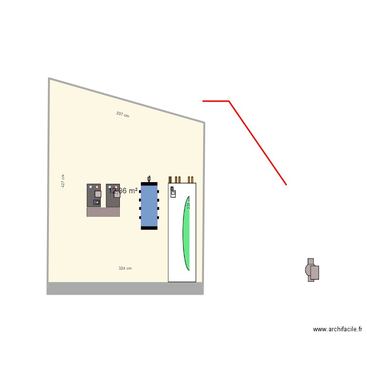 Chaufferie Gillet. Plan de 1 pièce et 12 m2