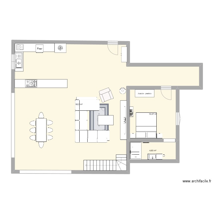 maison. Plan de 3 pièces et 111 m2