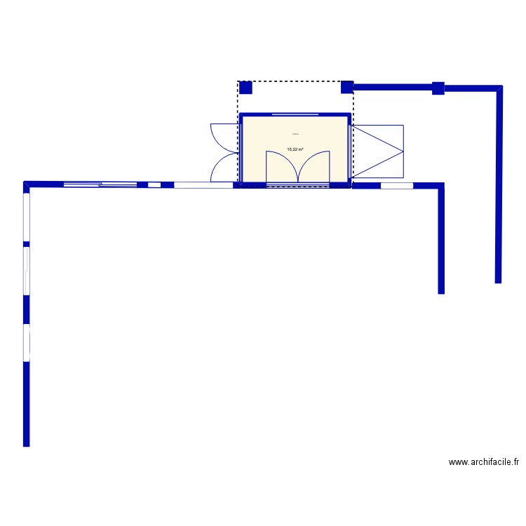 garage v2. Plan de 1 pièce et 10 m2