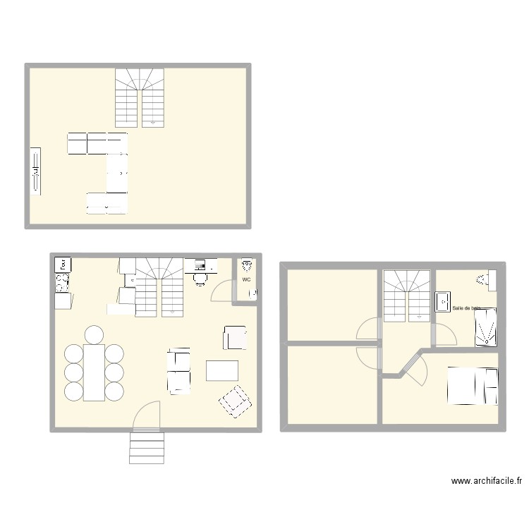 Rez chaussée lenoi. Plan de 5 pièces et 146 m2