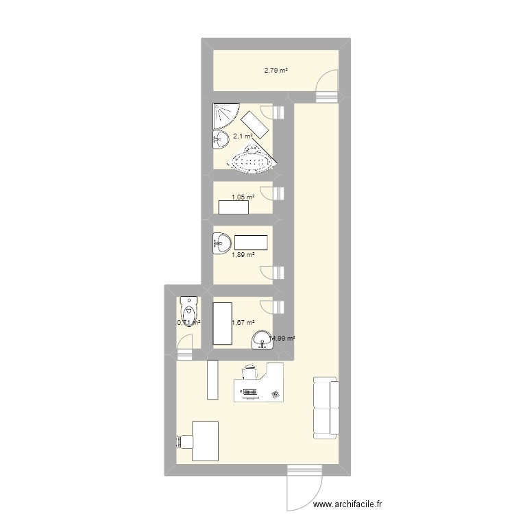 institut jardin de la beautée. Plan de 7 pièces et 25 m2