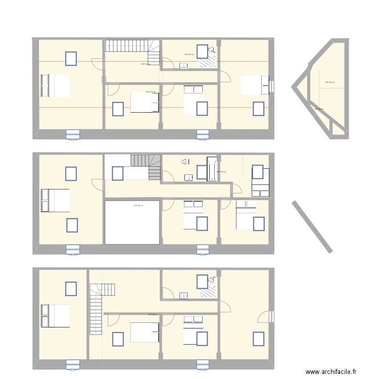 Montmachoux1er V2. Plan de 8 pièces et 305 m2
