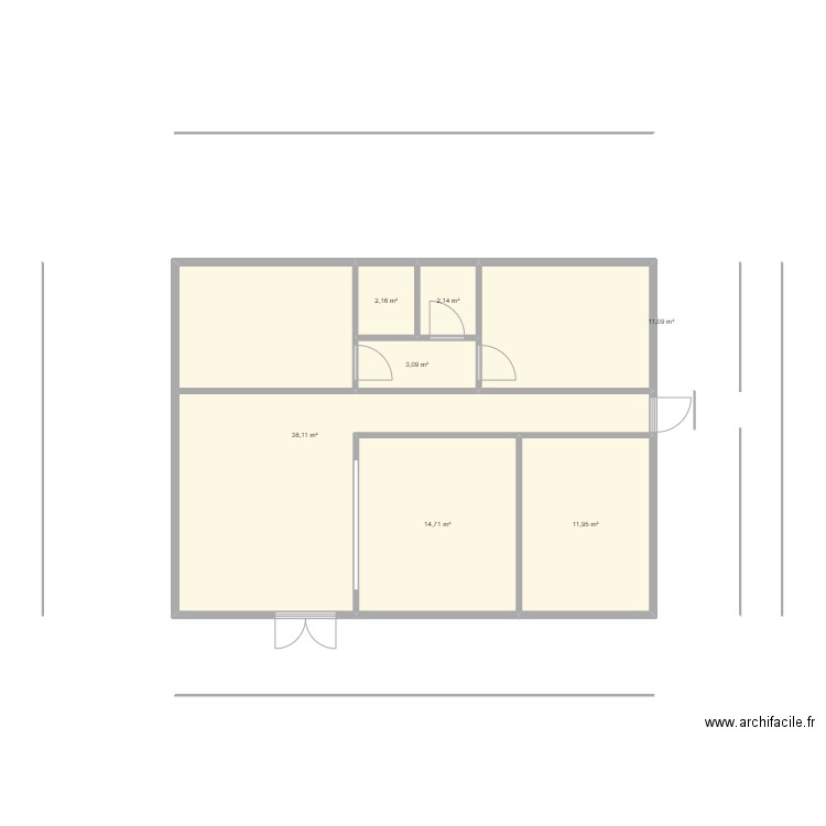 krug. Plan de 7 pièces et 83 m2