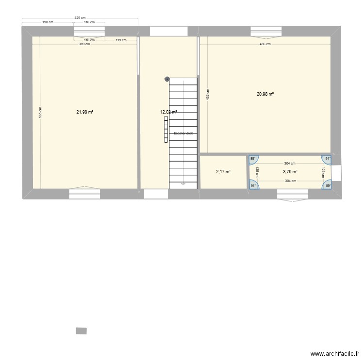 Rdc mairie de pomacle . Plan de 5 pièces et 61 m2