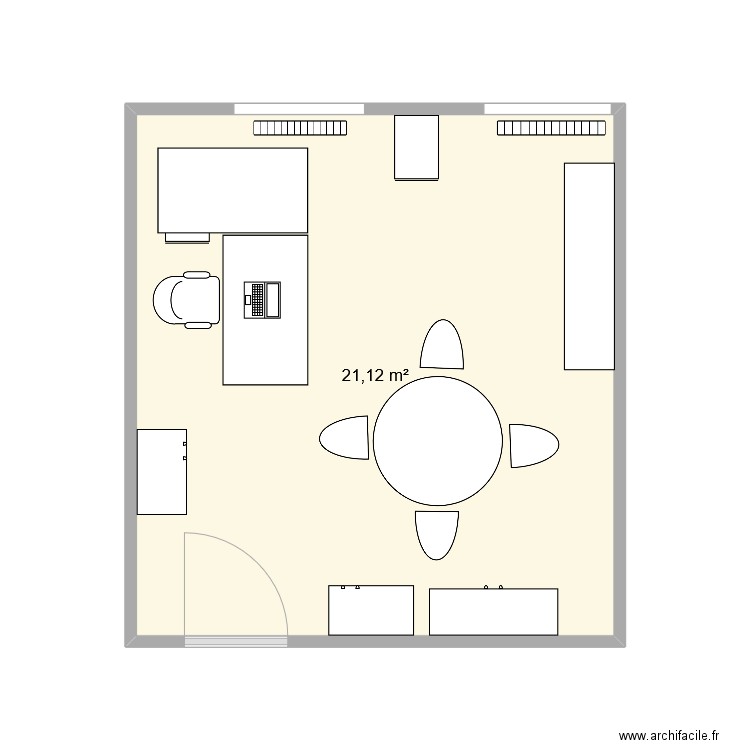 plan 2. Plan de 1 pièce et 21 m2