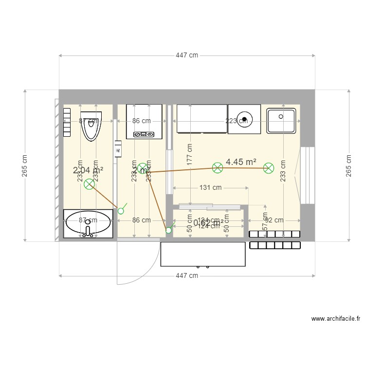 Buanderie wc valdiguié. Plan de 0 pièce et 0 m2