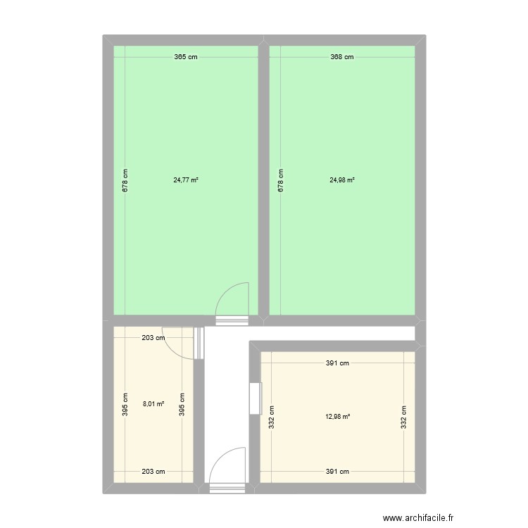 ac terminal. Plan de 4 pièces et 71 m2