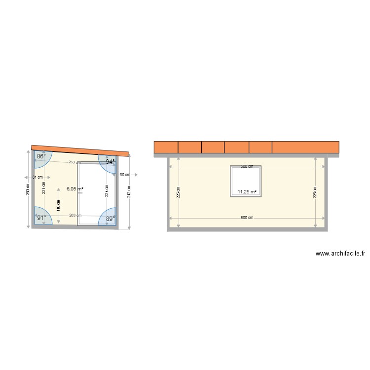 agrandissement  bureau  face sud. Plan de 0 pièce et 0 m2