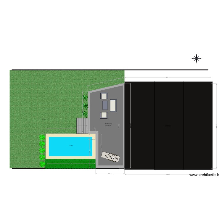 Plan terrasse. Plan de 0 pièce et 0 m2