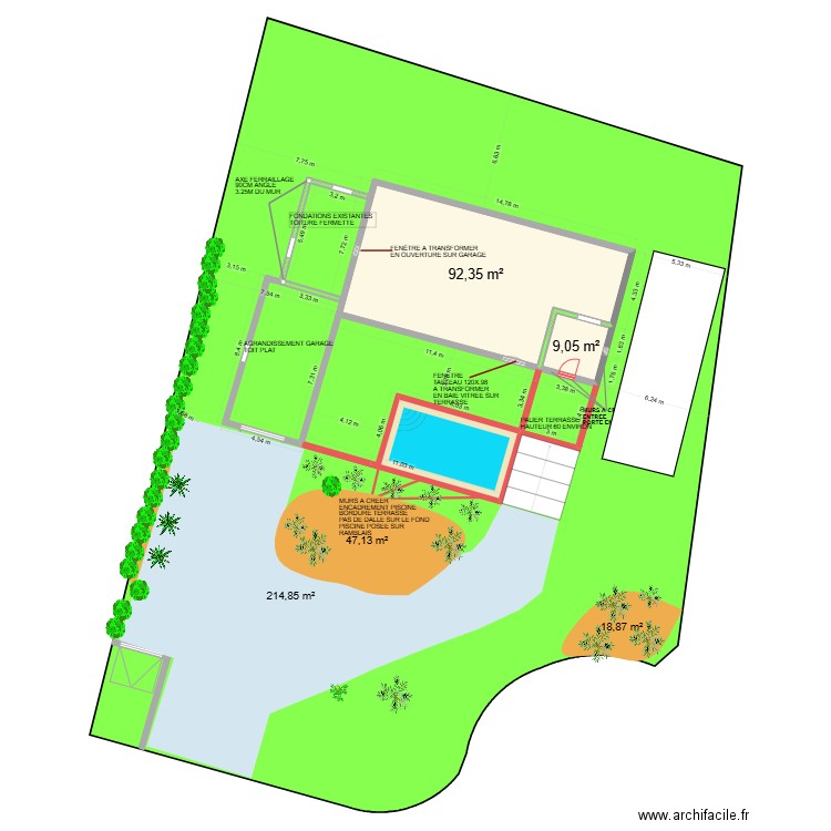 COTATIONS FONDATIONS 2. Plan de 2 pièces et 101 m2