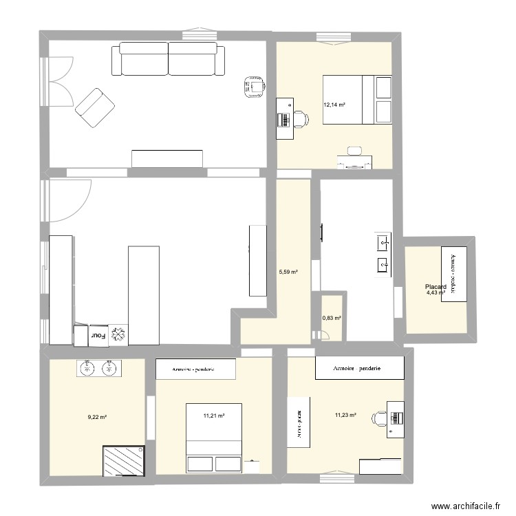 ALLAUCH. Plan de 7 pièces et 55 m2