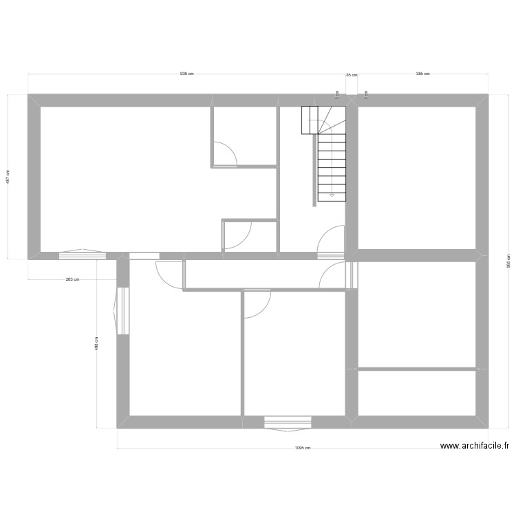 Mesures H 1. Plan de 8 pièces et 97 m2