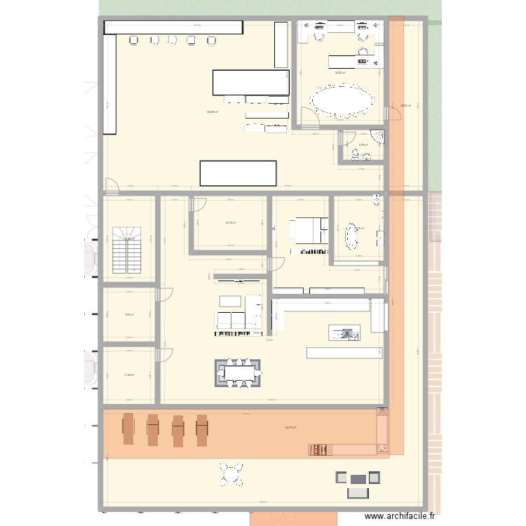 Usine MMH 2. Plan de 19 pièces et 1057 m2