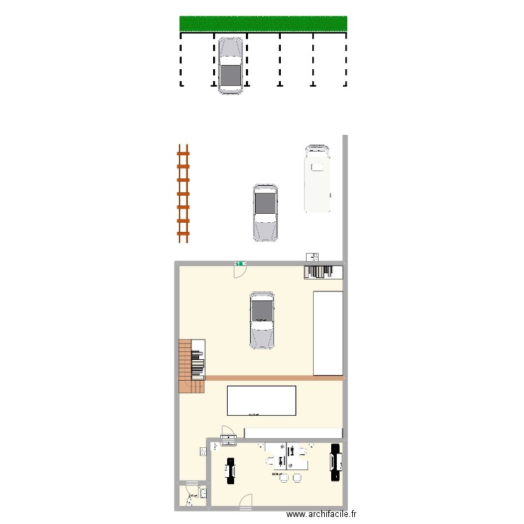 Entreprise Magnetik. Plan de 4 pièces et 156 m2