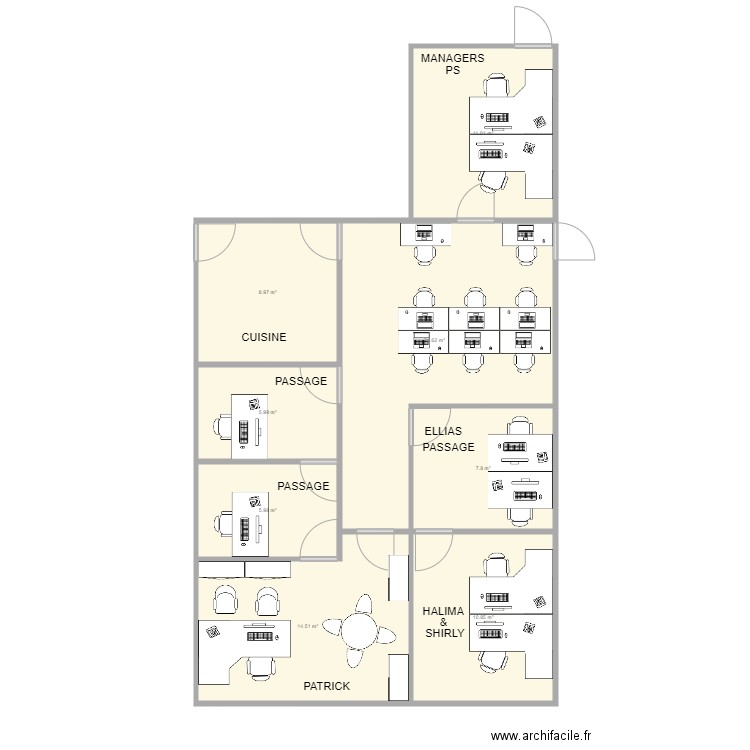 Bureau PS 3ème Etage. Plan de 0 pièce et 0 m2