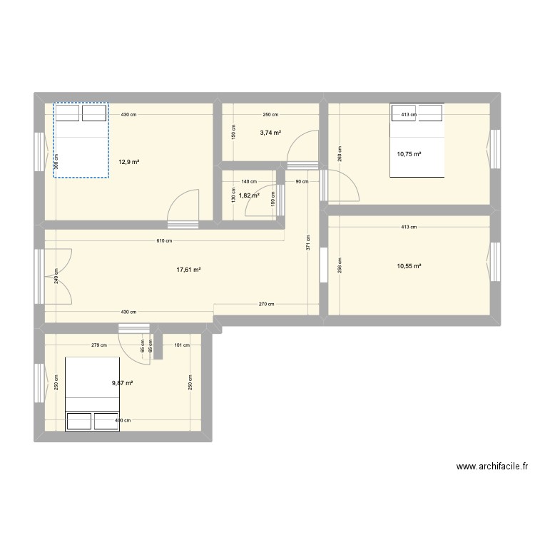 101. Plan de 7 pièces et 67 m2