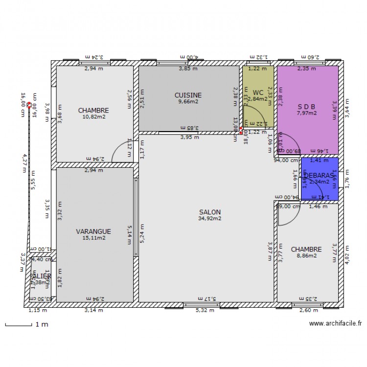 1er Etage - 2 Chambres - Varangue SUD. Plan de 0 pièce et 0 m2