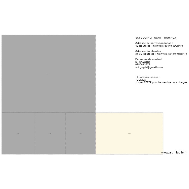 SCI GOGIH 2 AVANT TRAVAUX. Plan de 0 pièce et 0 m2