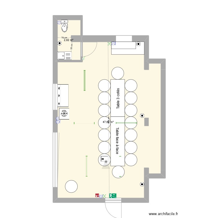 FOYER SAINTGALL ARBO. Plan de 2 pièces et 50 m2