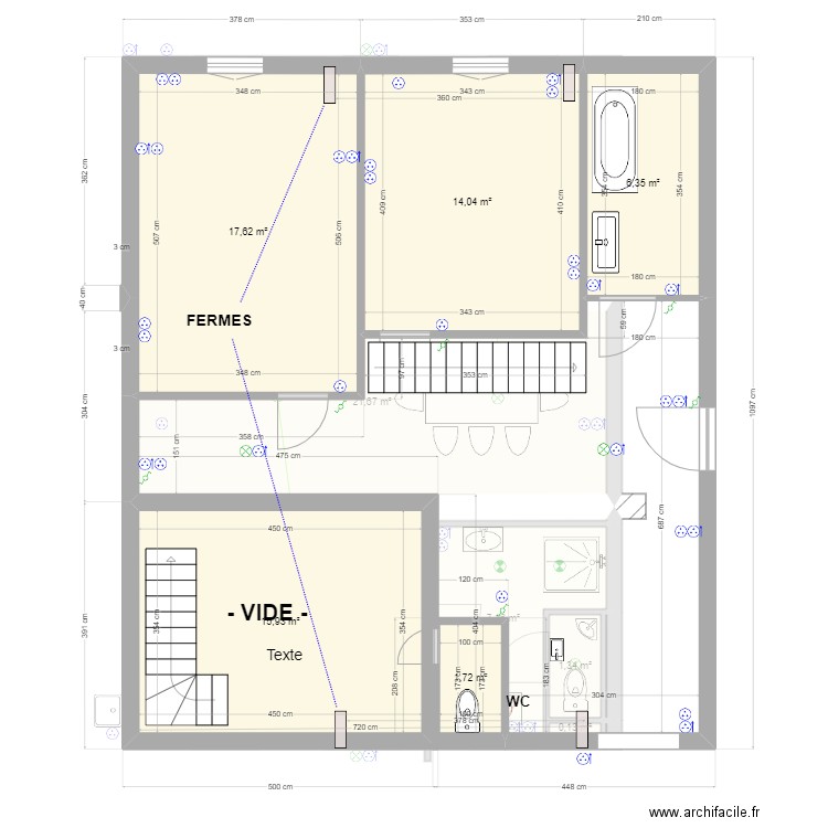 2023-01-22-16  - étable simplifié. Plan de 11 pièces et 126 m2