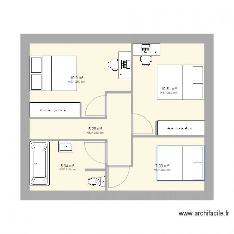 Plan maison 7 côté. Plan de 0 pièce et 0 m2