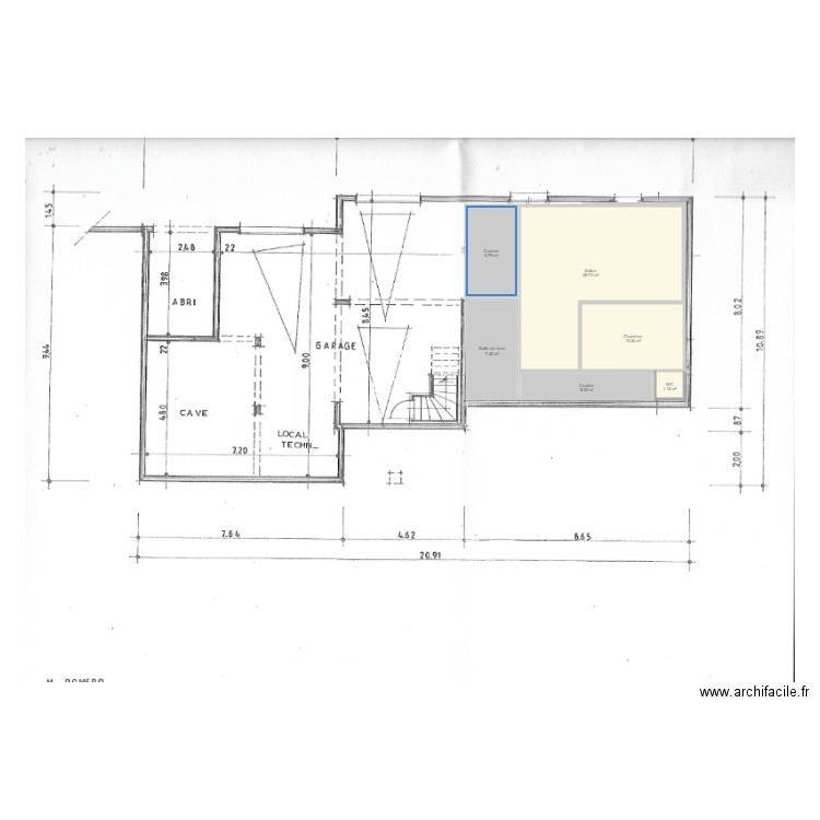 plan studio Romero. Plan de 0 pièce et 0 m2