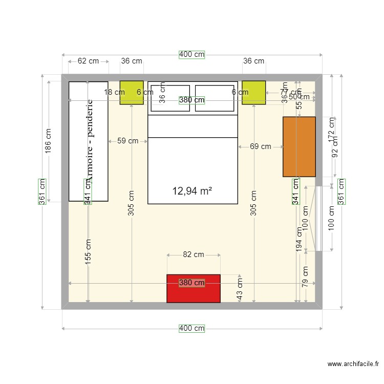 CHAMBRE PARENT. Plan de 0 pièce et 0 m2