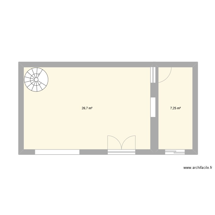 EXERCICE 2 P70. Plan de 2 pièces et 34 m2