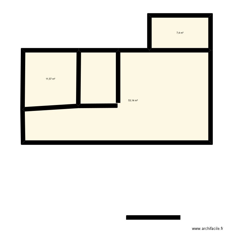 info lecture. Plan de 3 pièces et 72 m2