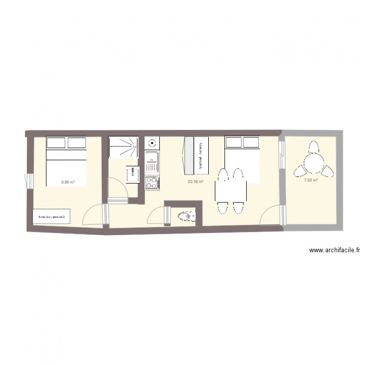 STUDIO. Plan de 0 pièce et 0 m2