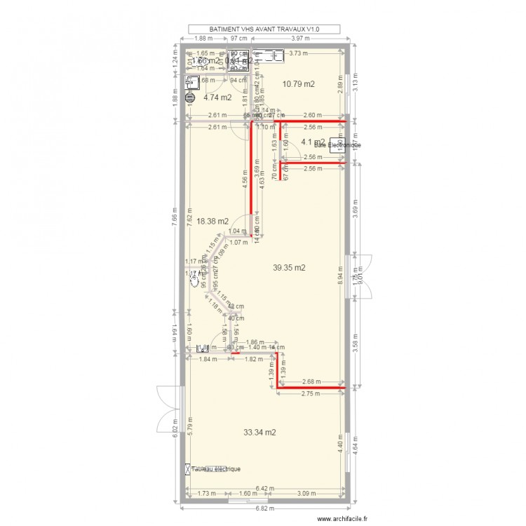 Bureau VHS. Plan de 0 pièce et 0 m2