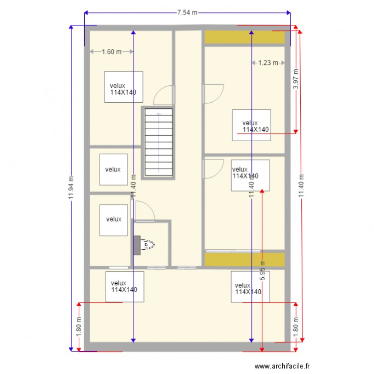 projet aménagement à l etage juillet 2016. Plan de 0 pièce et 0 m2