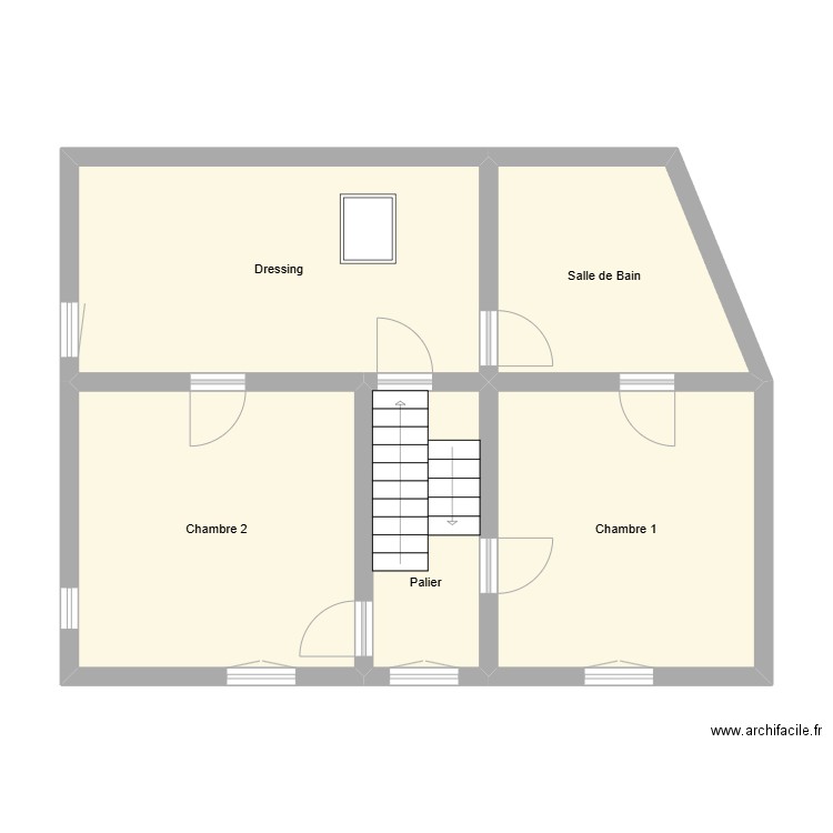 Ferrière +1. Plan de 5 pièces et 64 m2