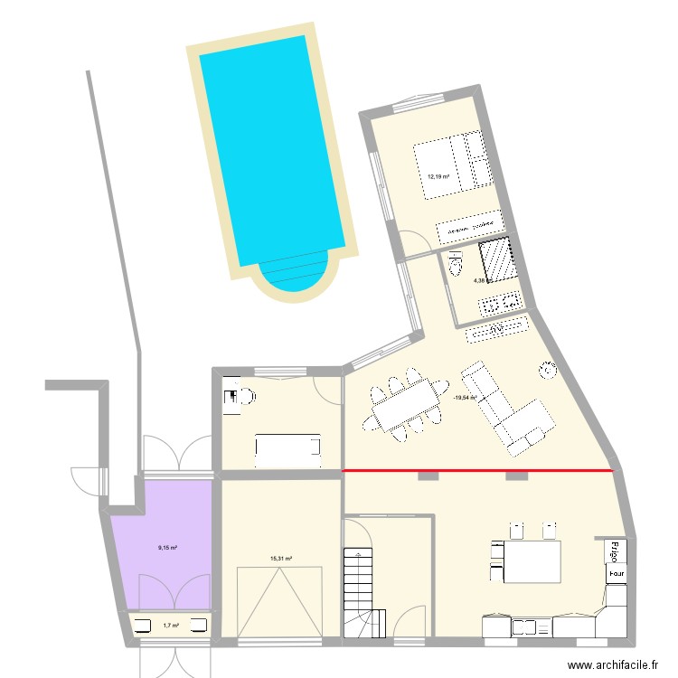 Plan 1617 3. Plan de 6 pièces et 70 m2