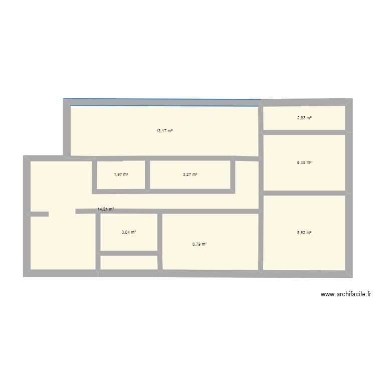 APPART CITE FALAISE. Plan de 9 pièces et 62 m2