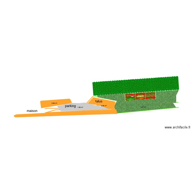 plan coupe terrain chevet. Plan de 0 pièce et 0 m2