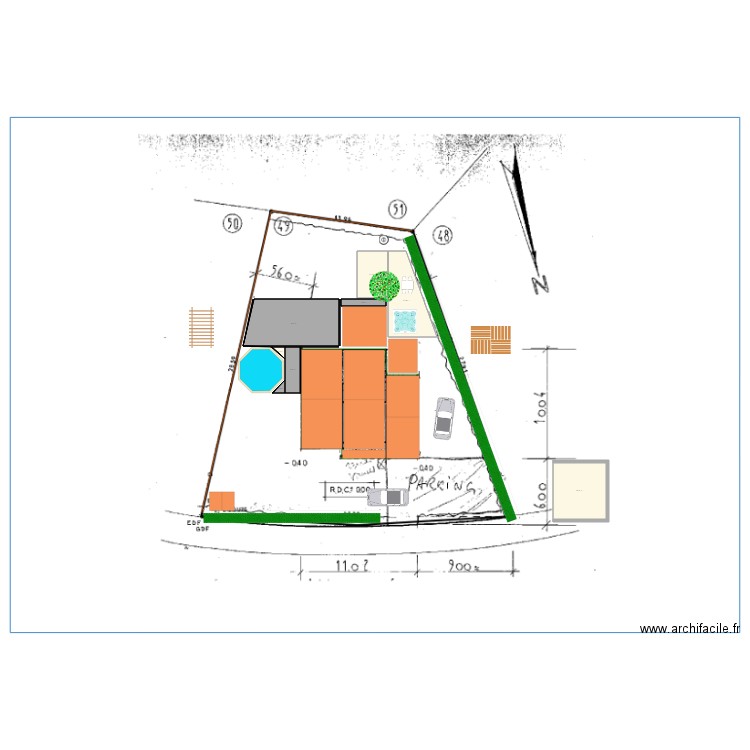 plan terasse. Plan de 0 pièce et 0 m2