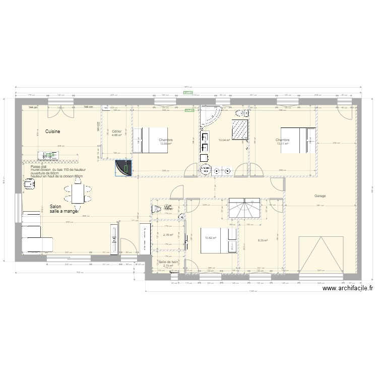 plan escalier en U. Plan de 0 pièce et 0 m2