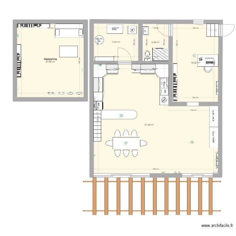 nouvelle pièce. Plan de 5 pièces et 101 m2