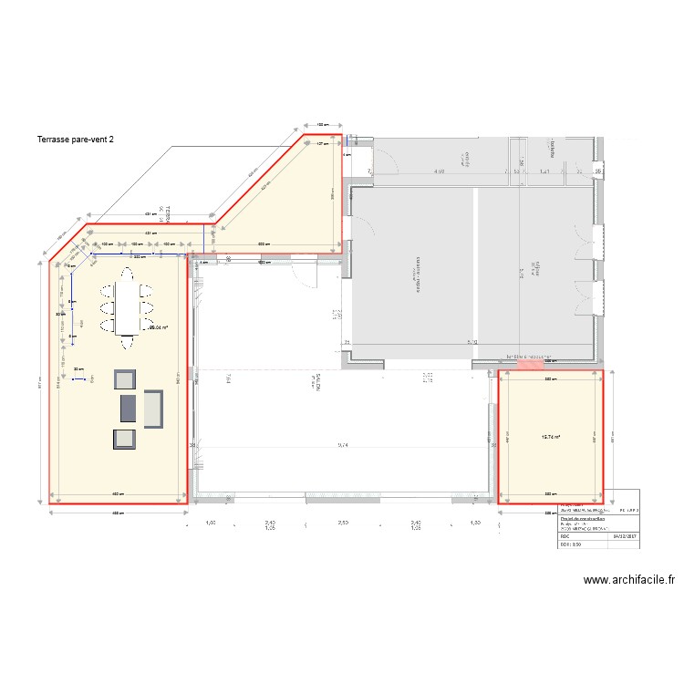 Terrasse pare vent 2. Plan de 0 pièce et 0 m2