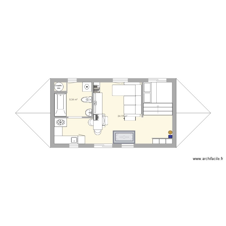 mini maison. Plan de 0 pièce et 0 m2