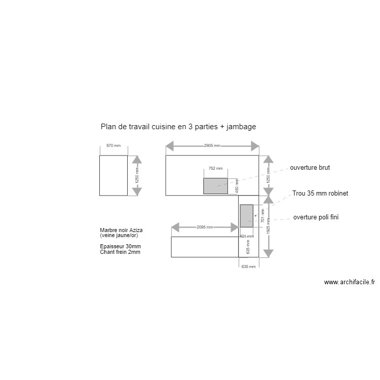 projet plan de travail nico. Plan de 0 pièce et 0 m2