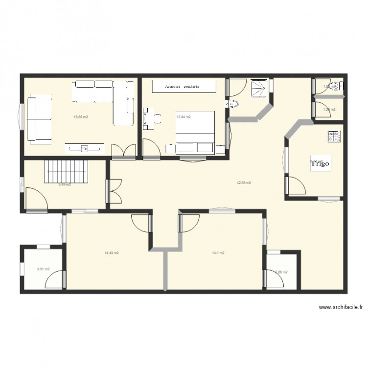 maison 01. Plan de 0 pièce et 0 m2