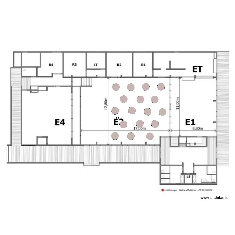 tables rondes. Plan de 0 pièce et 0 m2