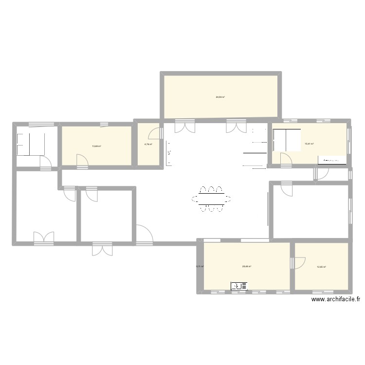 Maison chamiers. Plan de 7 pièces et 91 m2