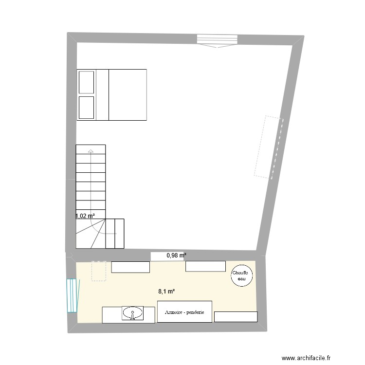 StJuvat1erElect/Plomb.. Plan de 3 pièces et 10 m2