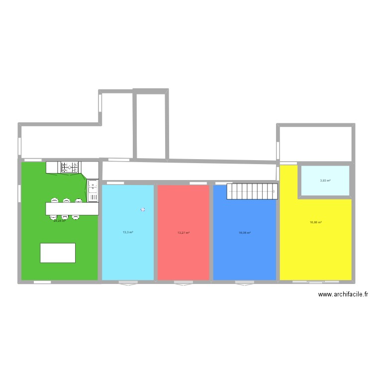 Plan Maison . Plan de 6 pièces et 93 m2