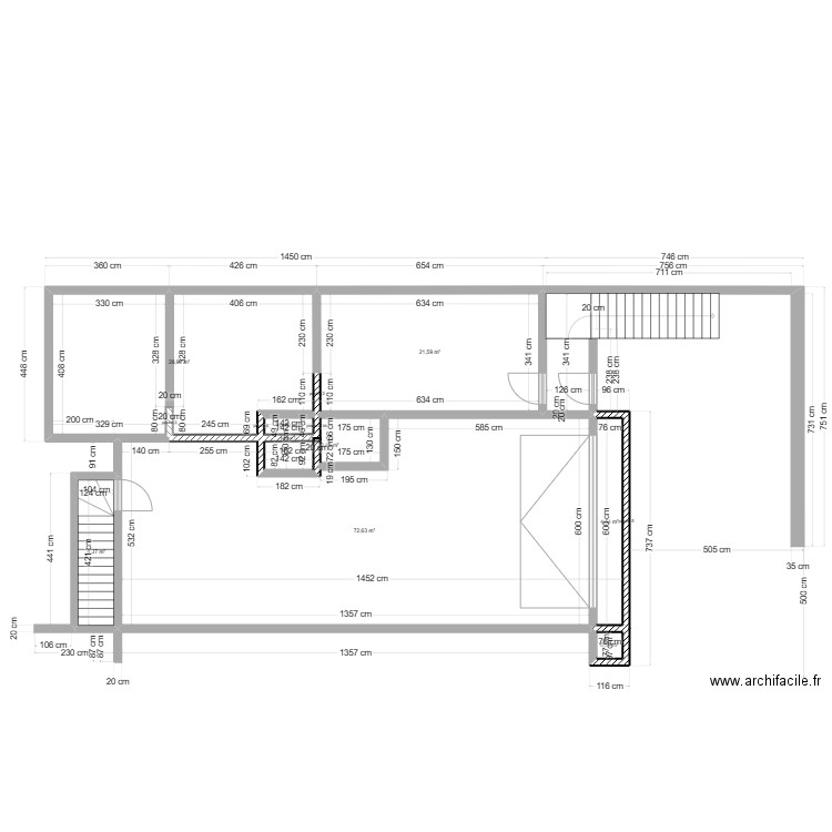 sous sol mazurier dernier. Plan de 8 pièces et 137 m2