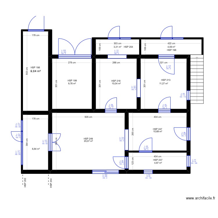 Curveillere PROJET 1. Plan de 14 pièces et 152 m2